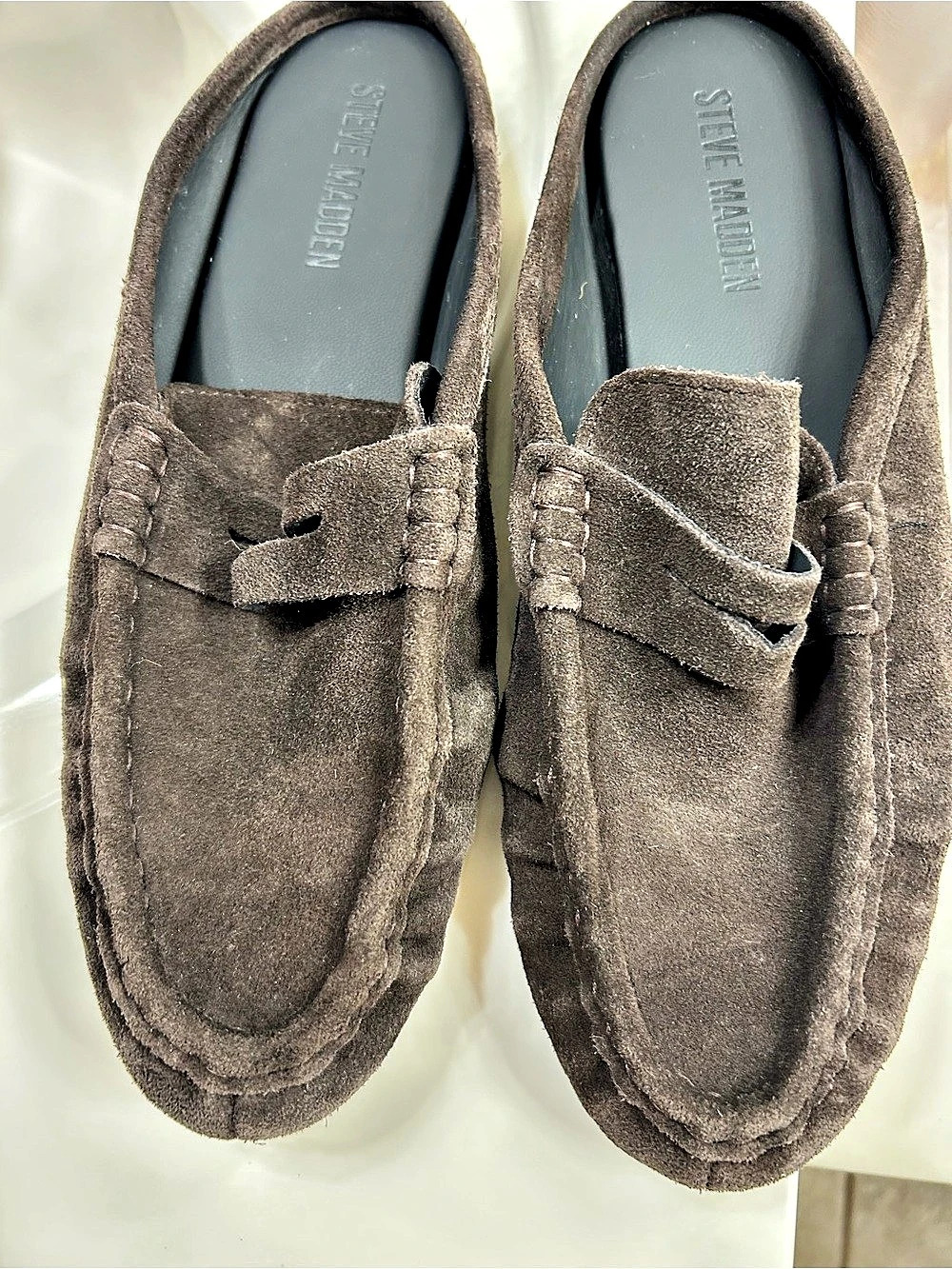 Steve Madden Rafe Suede Mule Loafer Brown